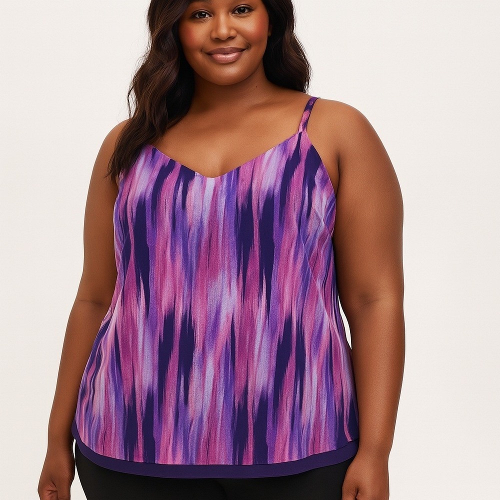 Torrid Tank Top Purple Pink Abstract Print Sleeveless Casual Plus‎ Size 1 New
